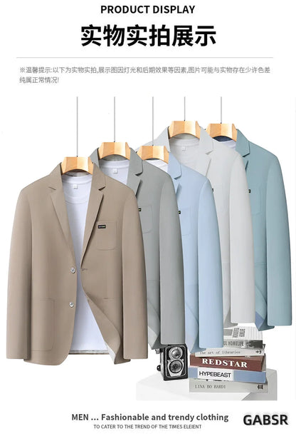 2026 Spring/Summer New High-End Suit Jacket Men's Lightweight Soft and Breathable Fashion Business Casual Jacket Top