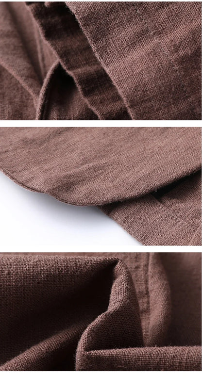 Spring and Summer New High Quality Men's Linen Suit Fashion Handsome Slim-fit All-in-one Trend Men's Coat 70% Ramie 30% Cotton