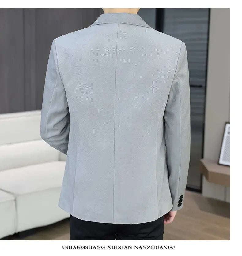Blazer Men's Fashion Business Gentleman Groom Professional Gentleman Form-fitting Versatile Casual Formal Wear High-end Blazer