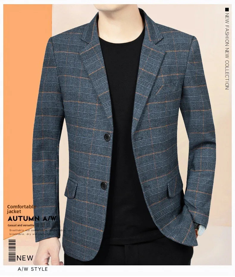 Blazer Men Fashion Premium Business Outdoor Gentleman Striped Stylishly Versatile British Style Casual Host of A Wedding Blazer