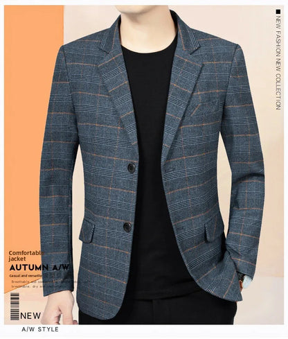 Blazer Men Fashion Premium Business Outdoor Gentleman Striped Stylishly Versatile British Style Casual Host of A Wedding Blazer