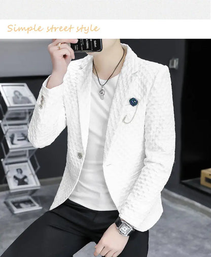 High Quality Suit Jacket Men Slim Fit Long Sleeve Casual Blazers Korean Fashion Streetwear Social Suit Jacket Men Clothing 2025