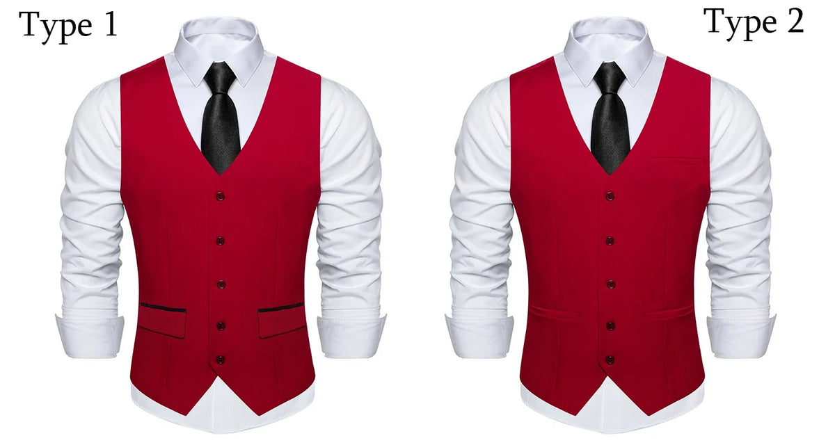 Men's Suit Vest – Solid Formal Waistcoat for Wedding, Party & Business Wear