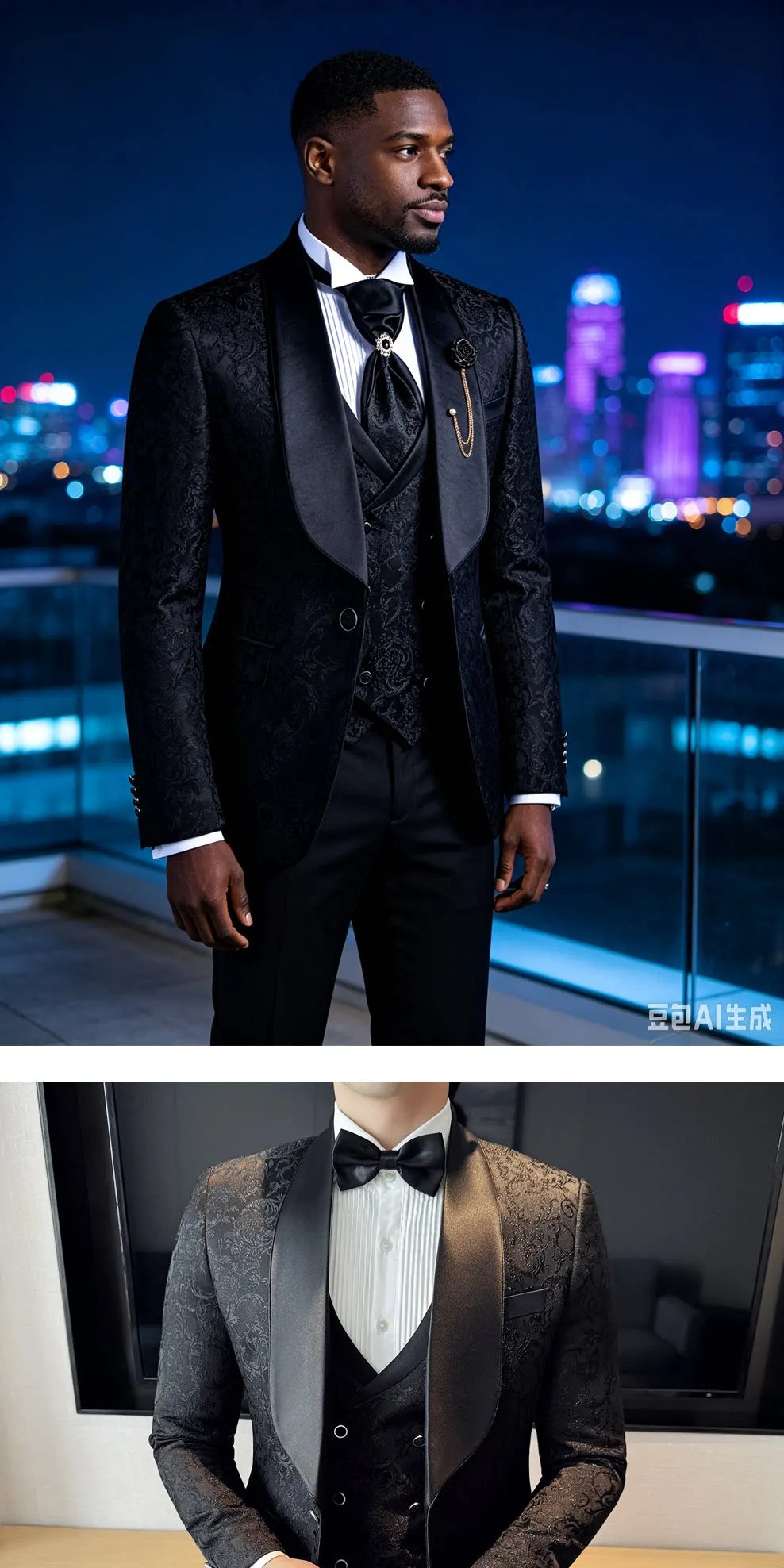 Men's Three-Piece Wedding Suit – Slim Fit British Style Formal Set for Groom