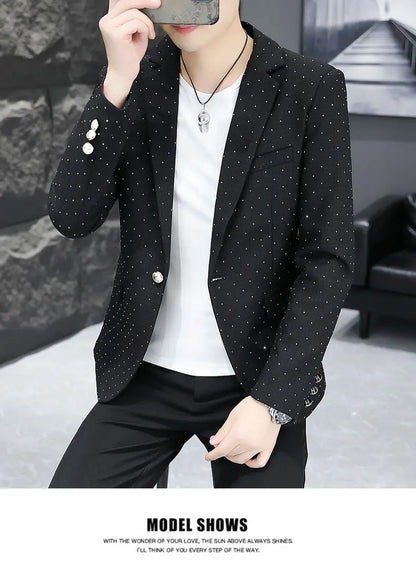 Blazer Men's fashion outdoor travel gentleman wedding Slimming Business versatile Trendy Casual Korean-style formal wear Blazer