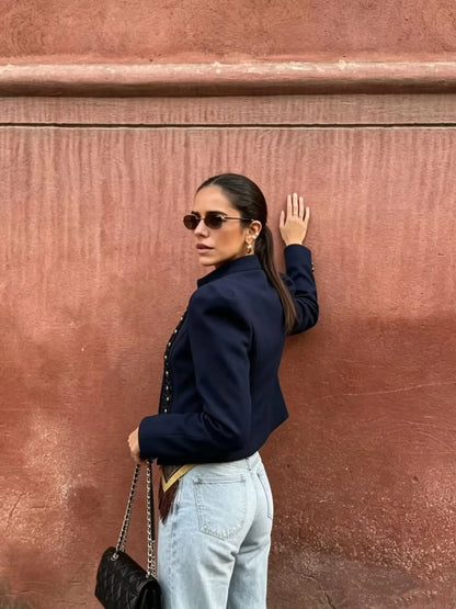 Women's Jackets Autumn 2026 New Fashion Retro Slim Short Elegant Warm Jackets Women's Street Chic Youth Travel Holiday Coats