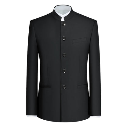 2026 Formal Business Groom Wear Tuxedo Elegant New Chinese Style Slim Fit Stand Up Collar Men's Jacket
