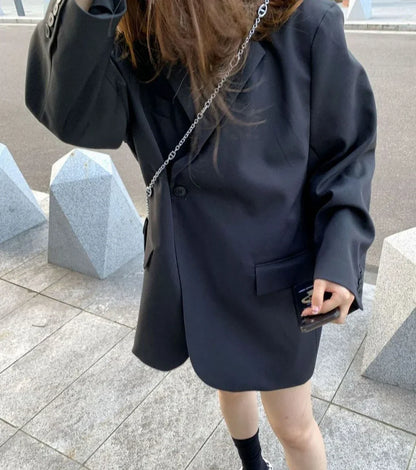 Clothes Coats for Women Black Jacket Blazer Woman Solid Outerwears Loose Korean Style Popular Deals High Quality Fashion 2025