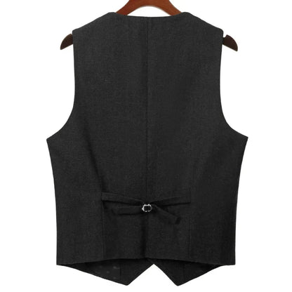 Men's Vest Herringbone Single Button Waistcoat for Wedding Business Casual