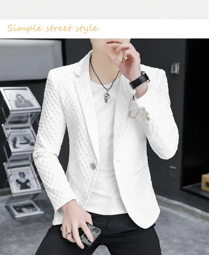 Blazer Men's Fashion Outdoor Travel Gentleman Wedding Slimming Business Versatile Trendy Casual Korean-style Formal Wear Blazer