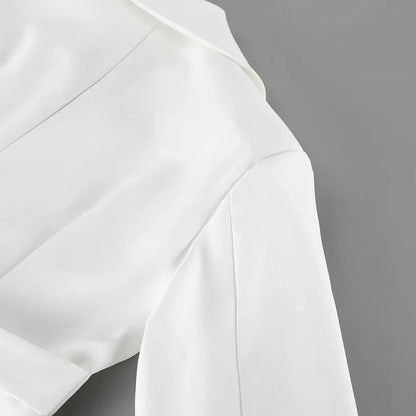 Winter,European,Clothes,Workplace,Office,Suit coat,Chic,Elegance,Women,Tops,Long Sleeve,Lace up,Pocket,Jacket,2026,New,6721002