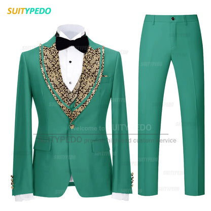 Classic Black Set For Fashion Children Wedding Flower Kid Slim Fit Costumes Formal Party Elegant Blazer Vest Pants 3 Pieces