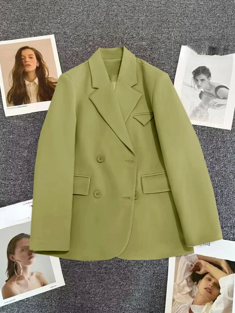 Women's Korean Fashion Long Sleeve Blazer Spring Autumn Casual Loose Office Coat Versatile Street Trend Blazer for Women