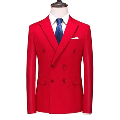 2026 Marque Mode Homme Costume de smoking croisé pour affaires/Costume ajusté pour homme Style coréen décontracté/Blazers vestes décontractées pour hommes