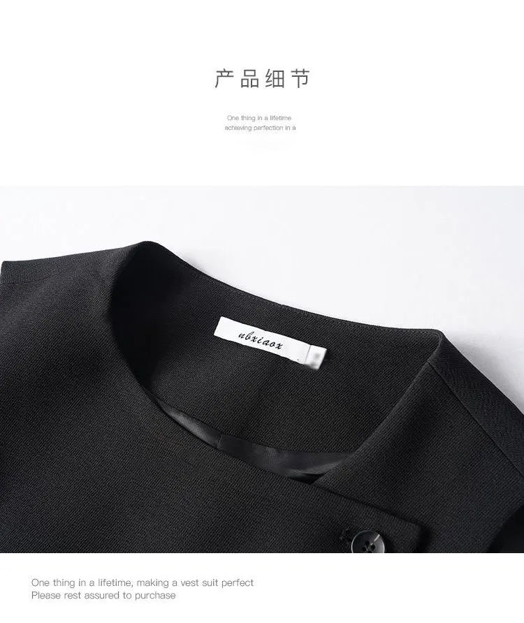 Temperament Women's Sleeveless Suit Vest Jacket 2026 Summer Ladies Irregular Waistcoat With lining  Loose Korean Female Tops