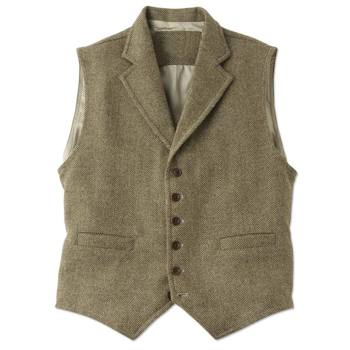 Herringbone Waistcoat – Slim Fit Men's Vest for Groomsmen & Wedding
