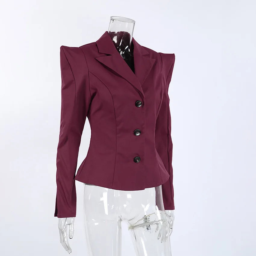 Fall,Winter,European,Clothes,Shoulder pad，Suit coat,Sexy,Patchwork,Elegance,Women,Tops,Long Sleeve,Slim,Hot,Jacket,New,6721001