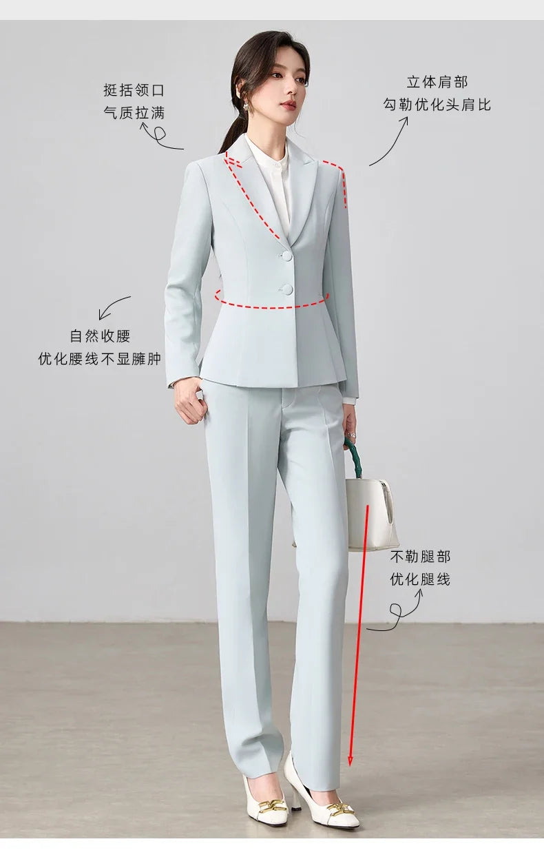 Ladies Business Outfit High-Quality Pants And Suit Jacket Slim Elegant Fashionable 2026 New Arrival
