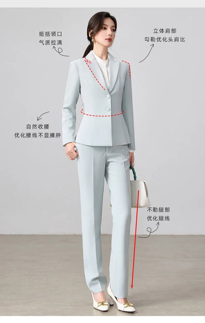Ladies Business Outfit High-Quality Pants And Suit Jacket Slim Elegant Fashionable 2026 New Arrival
