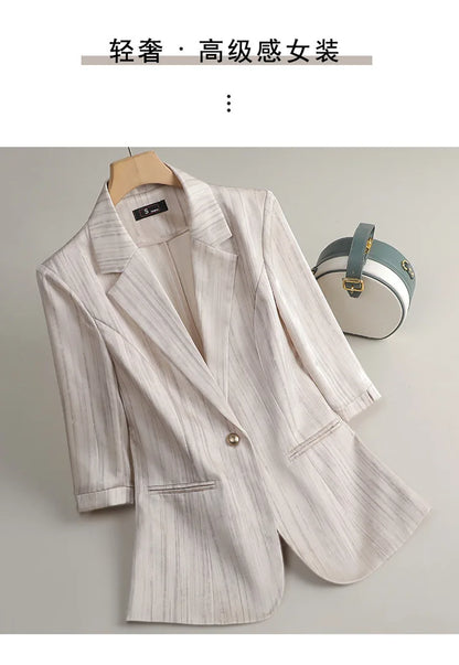 Elegant Women 2025 Spring Summer Professional Suit OL Business Interview Manager Commuting Work Wear Blazer And Pants Sets