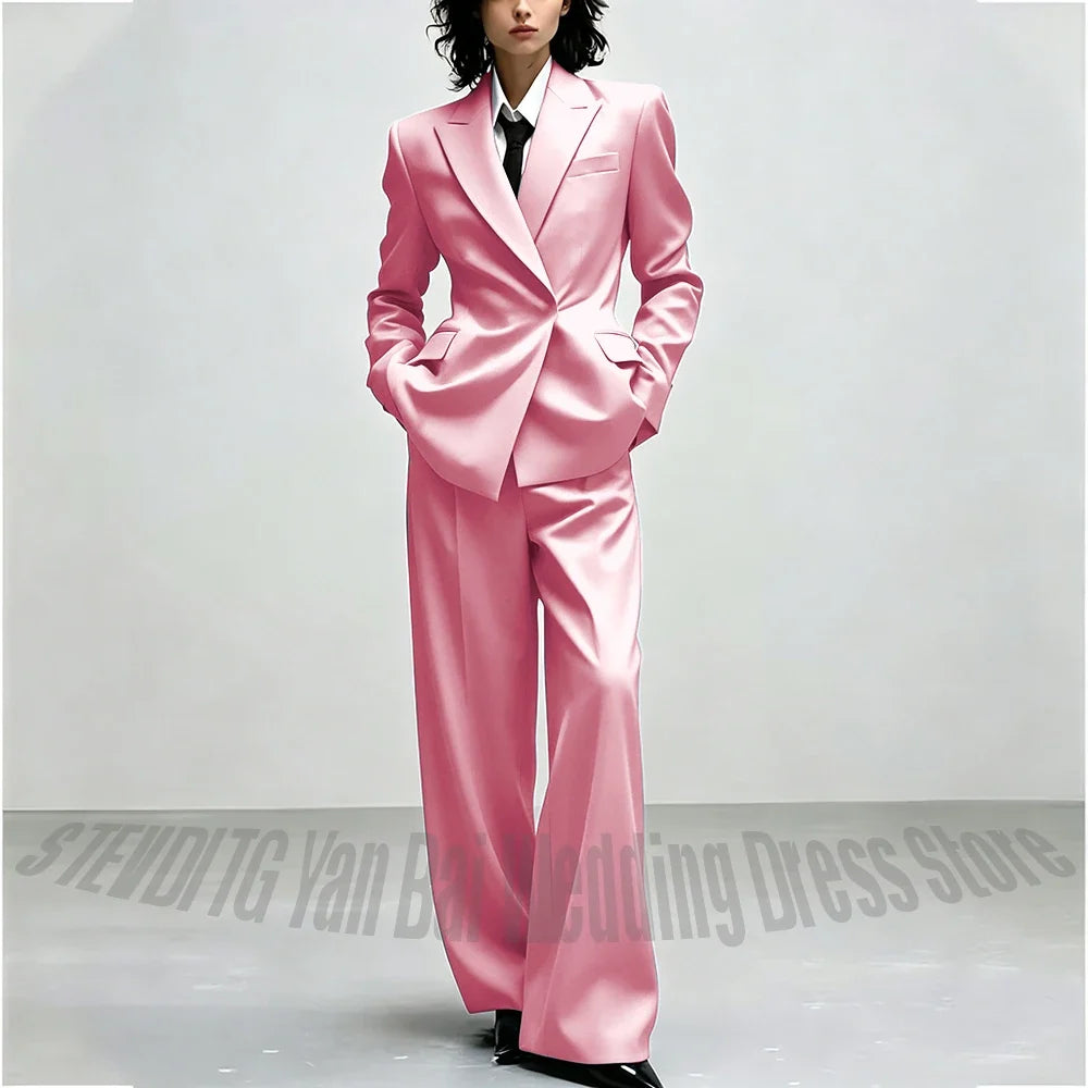 Casual Women Suit Trendy Solid Black Long Sleeve Lapel Straight Fashion Jacket Pants All-Match Shopping Street Style Daily Wear