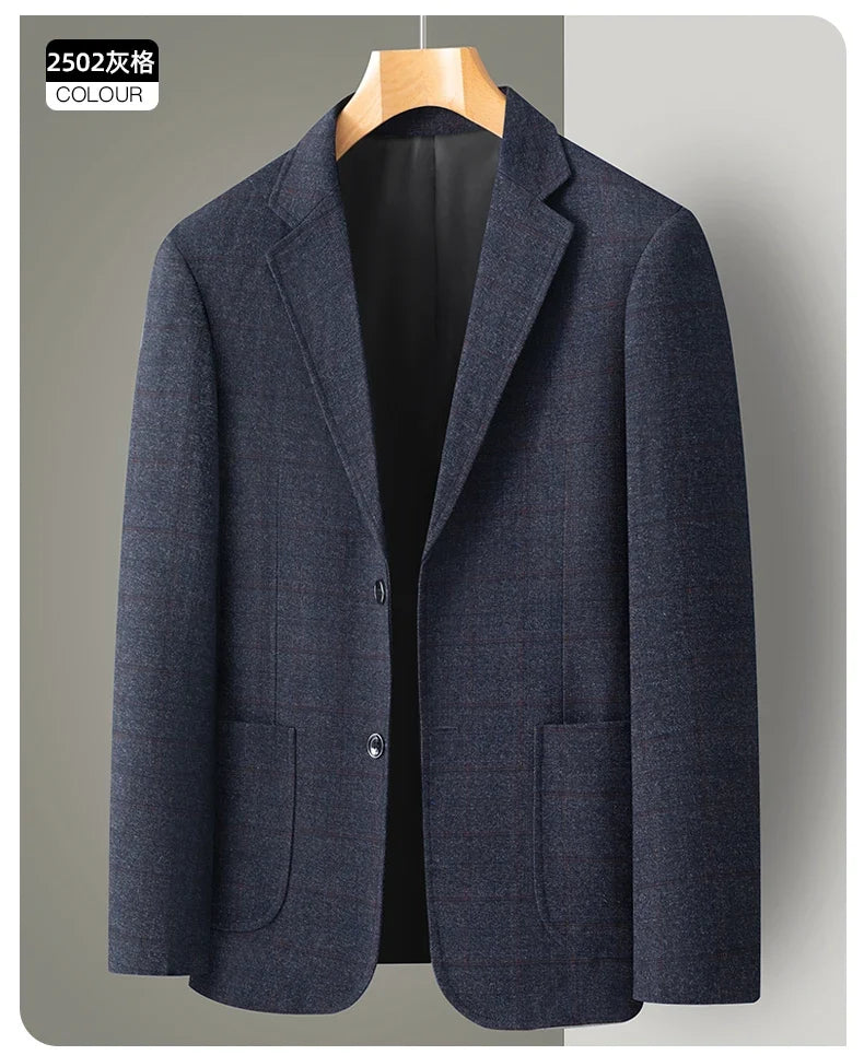 Men's Casual Loose Fit Blazer 13 Colors All-Season Plaid Suit Jacket for Men