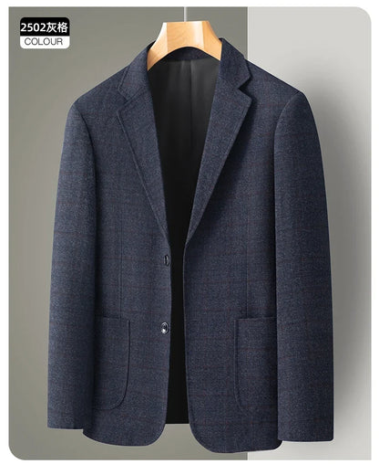 Men's Casual Loose Fit Blazer 13 Colors All-Season Plaid Suit Jacket for Men
