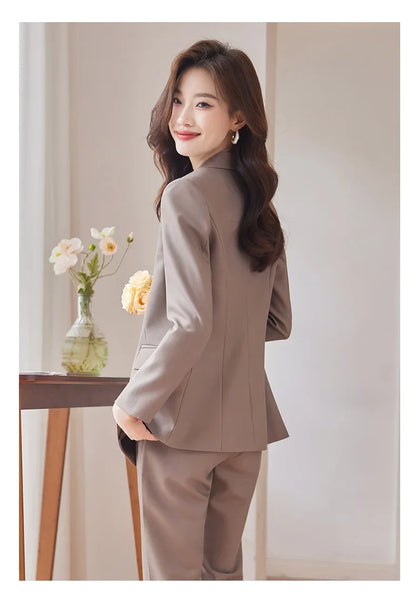 Professional Long-Sleeved Trouser Suits for Women, Fashionable Trousers, High Quality, Show, Elegant, New, Autumn and Winter