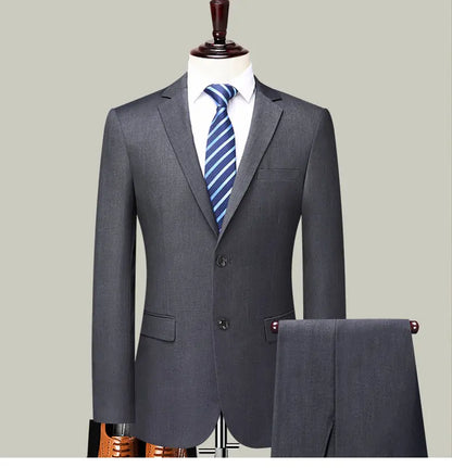 Suits for Men, College Students, Civil Servants, Business Interviews, Formal Wear, Weddings, Grooms, Best Men, Two-Piece Suits