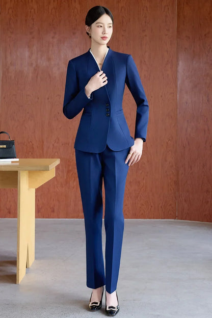 Fashionable professional women's clothing, high-quality two-piece pants + blazer. Exquisite and elegant. New 2025