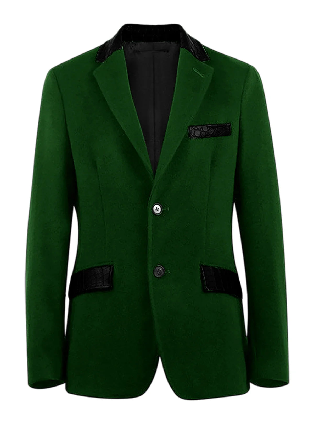 Men's Wool Blend Blazer Black Croc Print Lapel Collar Slim Fit Formal Business Casual Suit Jacket Autumn Winter Sport Coat
