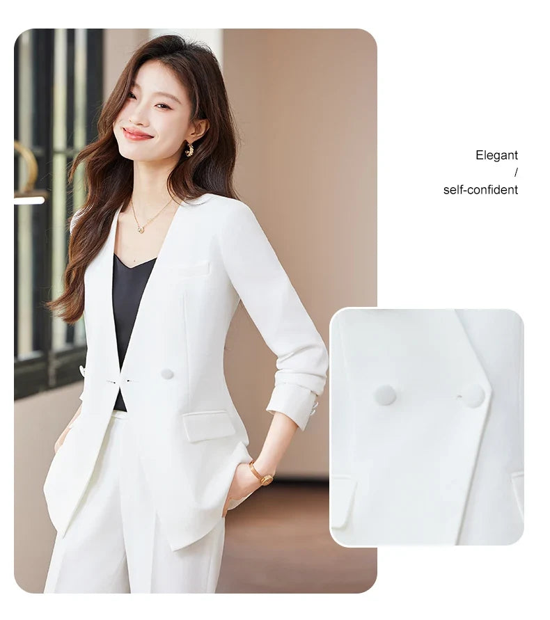 Fashionable business women's suit, high-quality two-piece pants + blazer. Unique temperament, comfortable and stylish