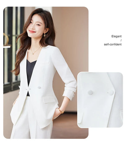 Fashionable business women's suit, high-quality two-piece pants + blazer. Unique temperament, comfortable and stylish