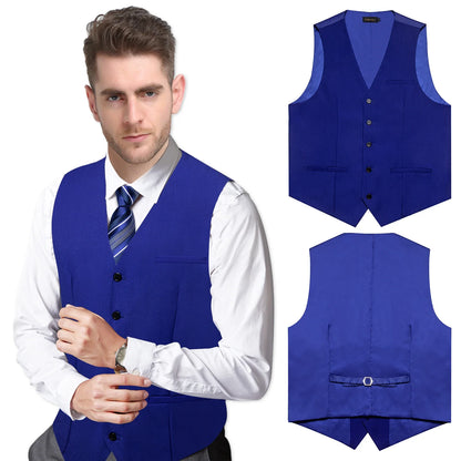 Men's Suit Vest – Solid Formal Waistcoat for Wedding, Party & Business Wear