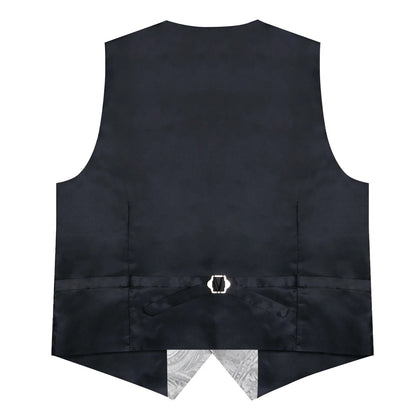 Men's Paisley Suit Vest – Single-Breasted Waistcoat with Tie, Handkerchief & Cufflinks for Weddings & Banquets