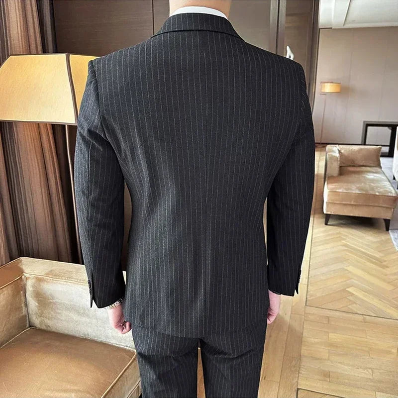 Men's Double Breasted Blazer – Formal Wedding & Business Jacket