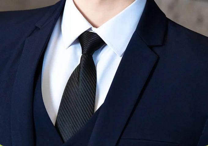 Men's Three-Piece Suit Set Fashion Business Career Waistcoat Trousers Wedding Dress Groom Best Man Decoration Body