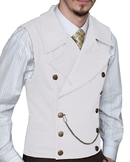 Men's Double Breasted Waistcoat – Solid Color Formal Vest for Weddings & Events