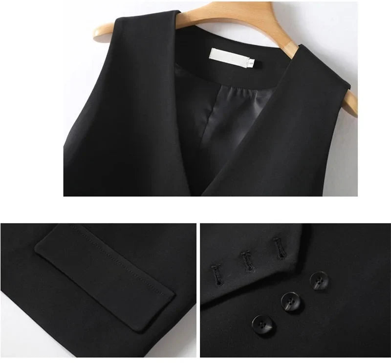 Women's Blazer Vest Spring Autumn Coats Irregular Tank Top V-neck Sleeveless Suit Vest Jacket Female Waistcoat Outerwear