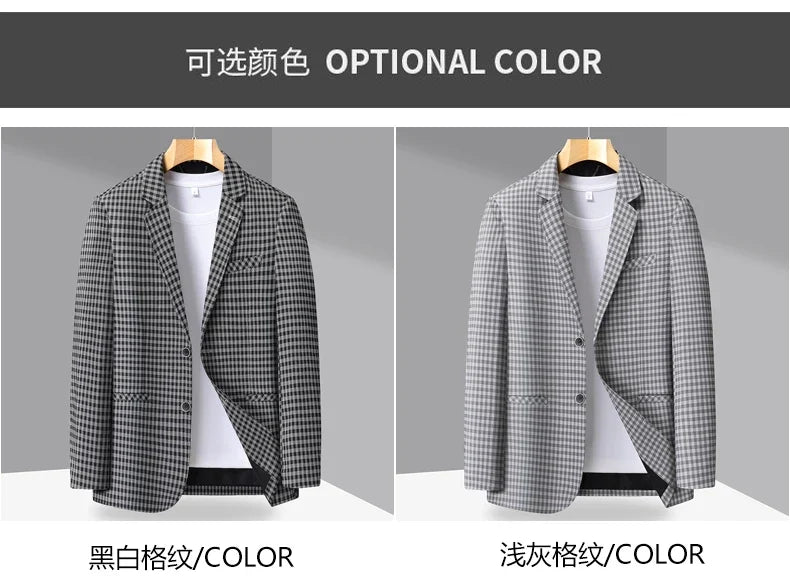 New High-End Soft Comfortable Men's Blazer Slim Fit Fashion Jacket For Young Men Daily Casual Home Wear Outerwear
