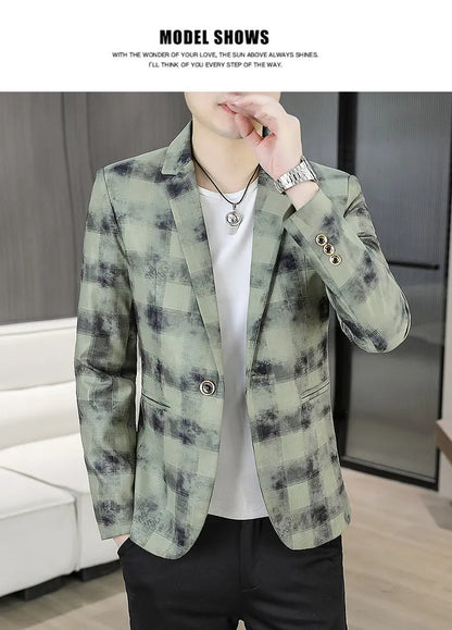 Blazer Men's Fashion Outdoor Travel Gentleman Wedding Slimming Business Versatile Trendy Casual Korean-style Formal Wear Blazer