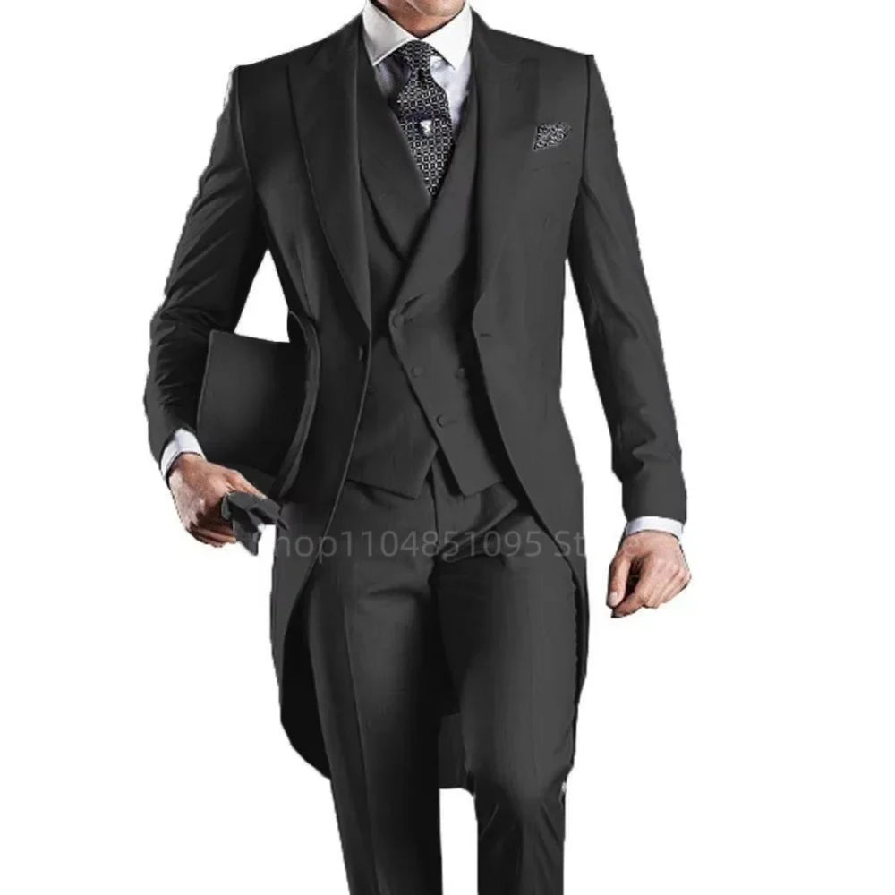 Men's 3-Piece Slim Straight Suit Set for Weddings, Formal Events & Graduation