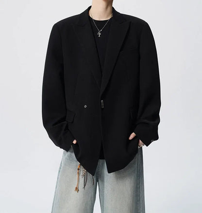Luxury High Quality Designer Mens Suit Yamamoto Style Chaqueta De Hombre Elegantes Cool Black Streetwear Man Blazer Jackets Coat