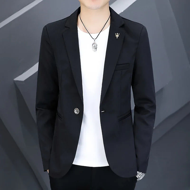 Blazer Men's Fashion Outdoor Travel Gentleman Wedding Slimming Business Versatile Trendy Casual Korean-style Formal Wear Blazer