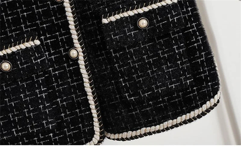 Women's Contrast Knitted Vest New Autumn Short Sleeveless Jacket V-neck Single Breasted Waistcoat Female Coats Chaleco Mujer