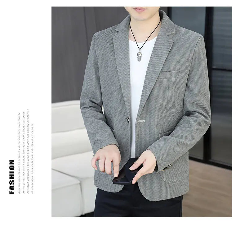Blazer Men's Fashion Business Gentleman Groom Professional Gentleman Form-fitting Versatile Casual Formal Wear High-end Blazer