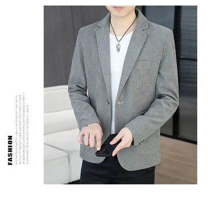Blazer Men's Fashion Business Gentleman Groom Professional Gentleman Form-fitting Versatile Casual Formal Wear High-end Blazer