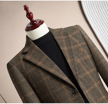 2026 Spring Wool Suit Jacket for Men High Quality Casual Business Formal Jacket Slim Fit Wedding Groom Blazers Masculino