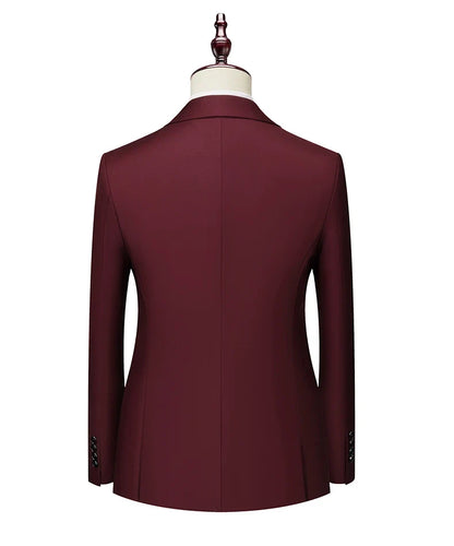 Men's Double Breasted Blazer – Formal Solid Color Suit Jacket for Weddings & Business