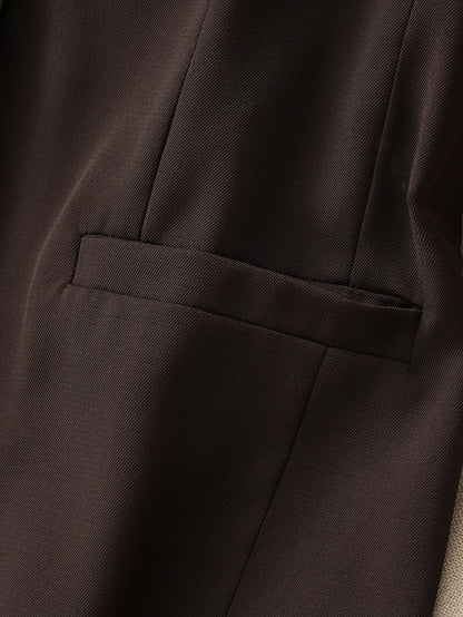 Vintage Inspired Women's Waistcoat Retro Brown V-Neck Slim Fit Suit Vest for a Classic Look，Office & Business Casual